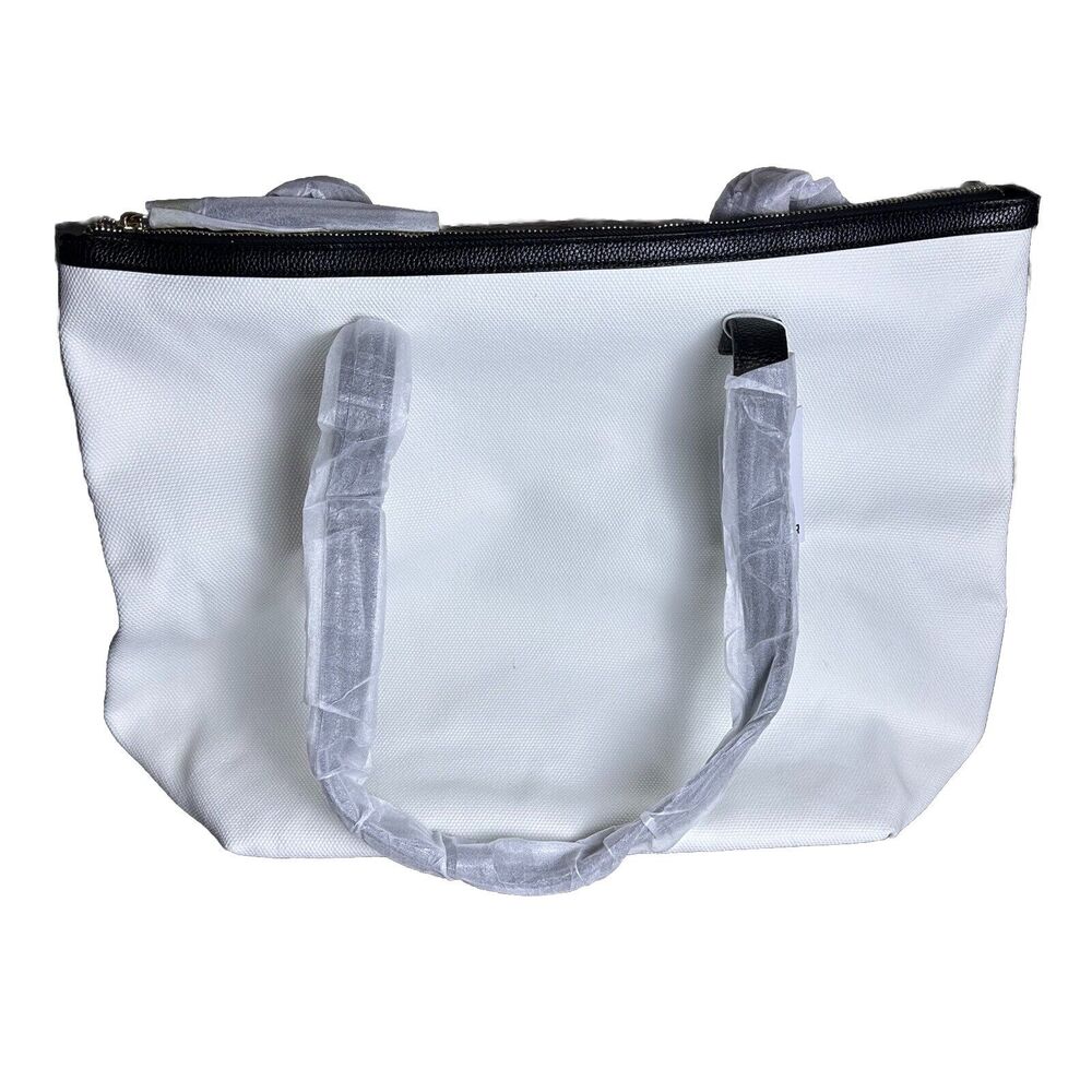 NEW Walter Baker Carly Tote Bag Day Tripper‎ Weekender Canvas White Black Travel